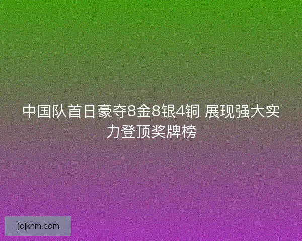 中国队首日豪夺8金8银4铜 展现强大实力登顶奖牌榜 中国队首日豪夺8金8银4铜 展现强大实力登顶奖牌榜