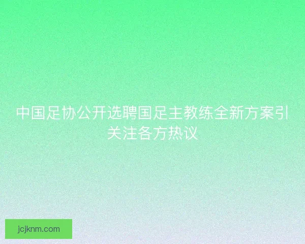 中国足协公开选聘国足主教练全新方案引关注各方热议 中国足协公开选聘国足主教练全新方案引关注各方热议