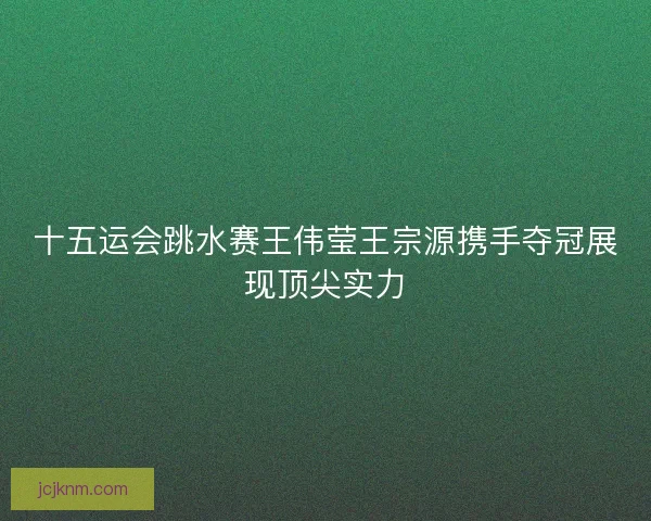 十五运会跳水赛王伟莹王宗源携手夺冠展现顶尖实力